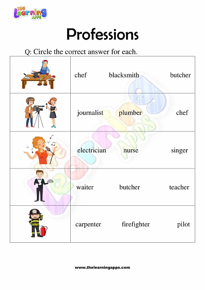 Professions-Worksheets-for-Grade 3-Activity-4