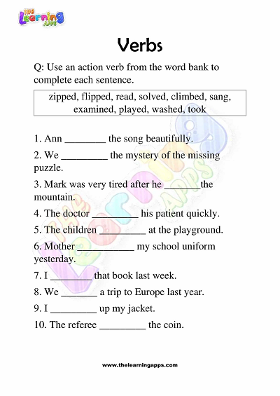 Verbs-Worksheets-for-Grade-3-Activity-9
