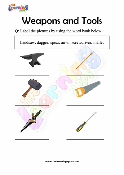 Weapons-and-Tools-Worksheets-for-Grade 3-Activity-5