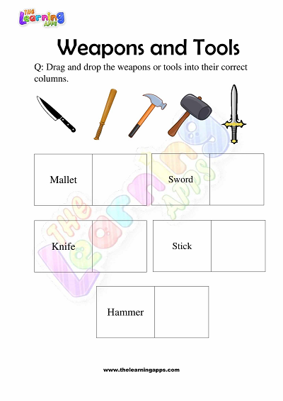 Weapons-and-Tools-Worksheets-for-Grade 3-Activity-7
