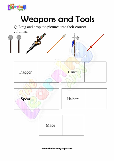 Weapons-and-Tools-Worksheets-for-Grade 3-Activity-8