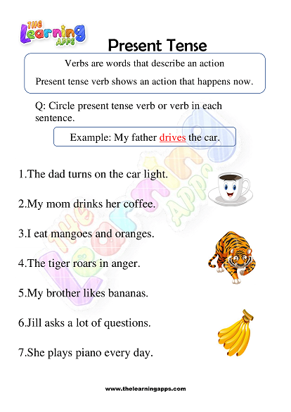 Present Tense Worksheet 1st Grade 3