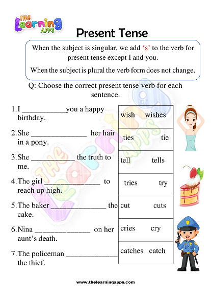 Present Tense Worksheet 1st Grade 6