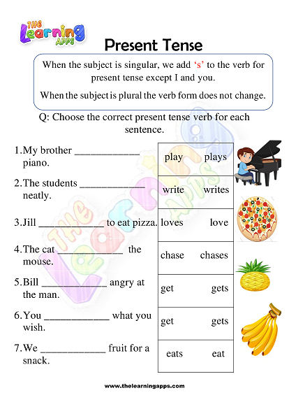 Present Tense Worksheet 1st Grade 8