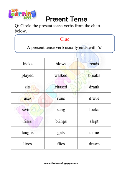 Present Tense Worksheet 1st Grade 9
