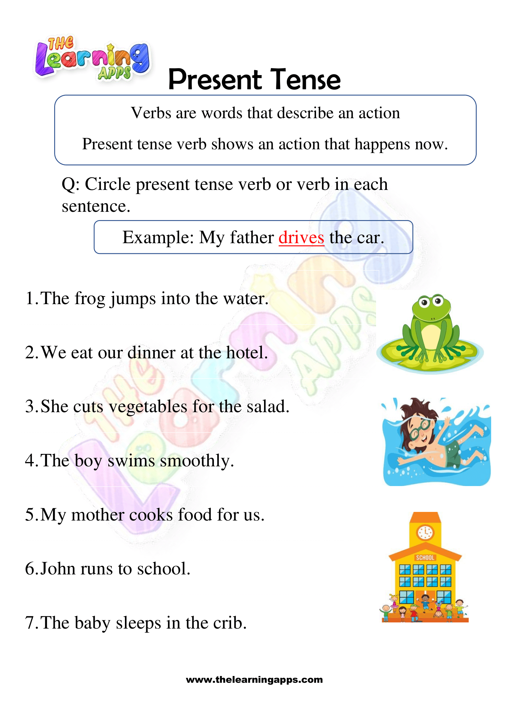 Simple Present Tense Worksheets for Grade 1 - Activity 1
