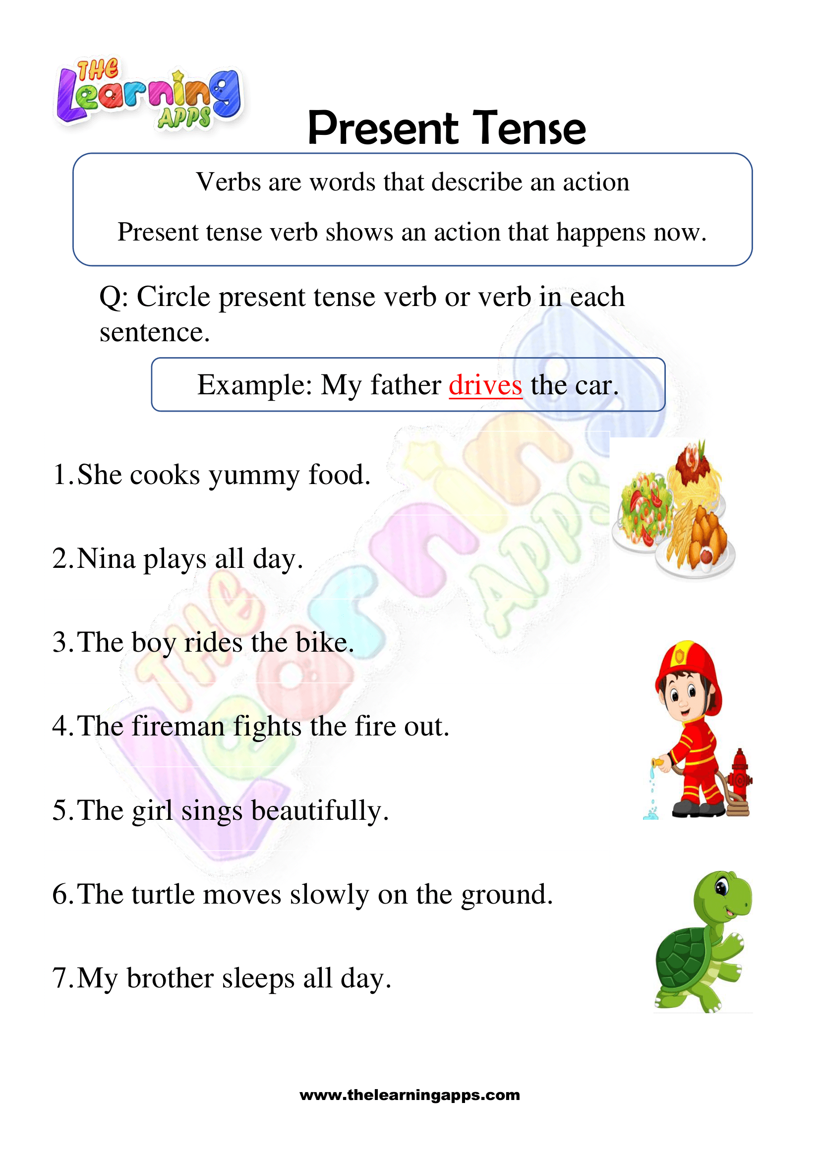 Simple Present Tense Worksheets for Grade 1 - Activity 2