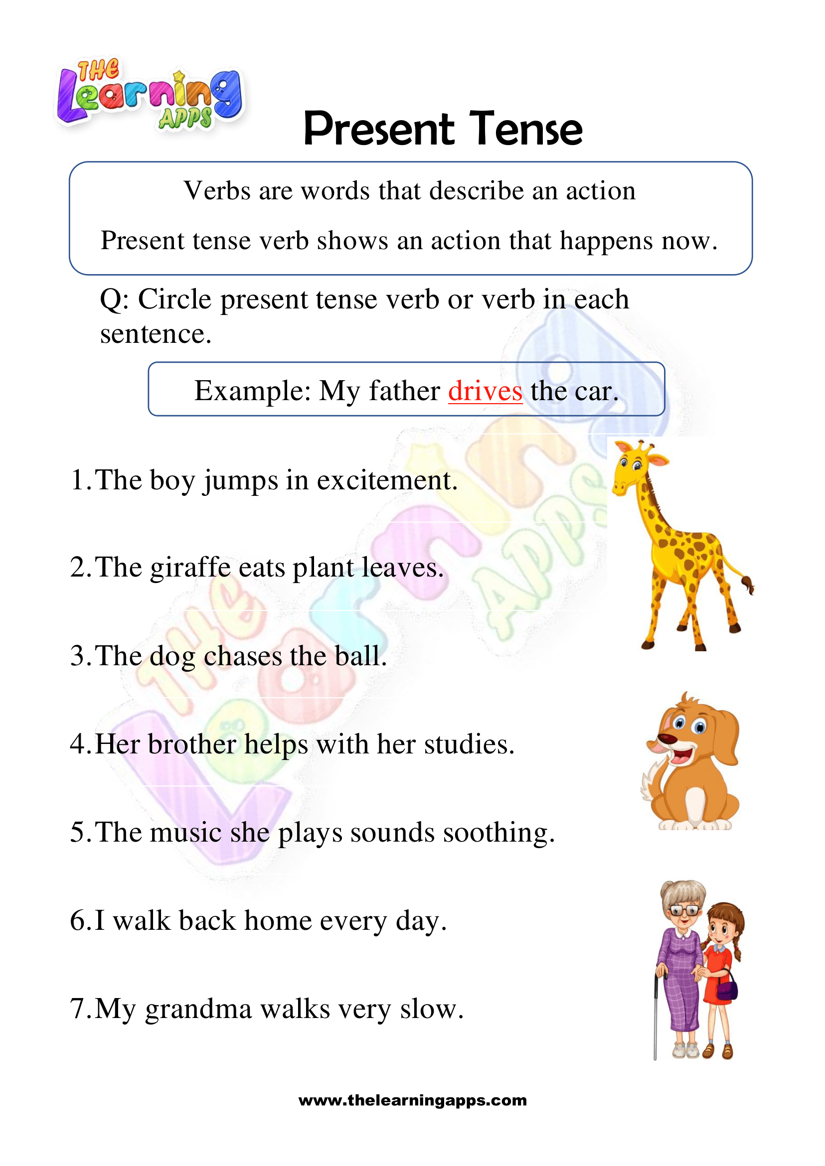 Simple Present Tense Worksheets for Grade 1 - Activity 4