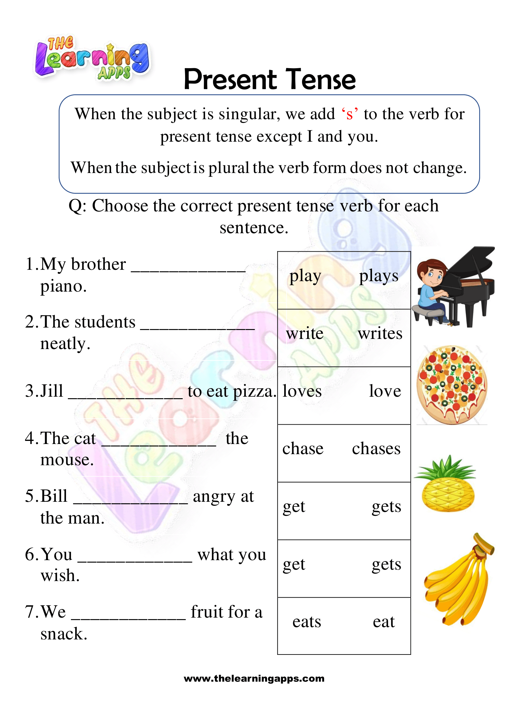 Simple Present Tense Worksheets for Qib 1 - Kev Ua 8