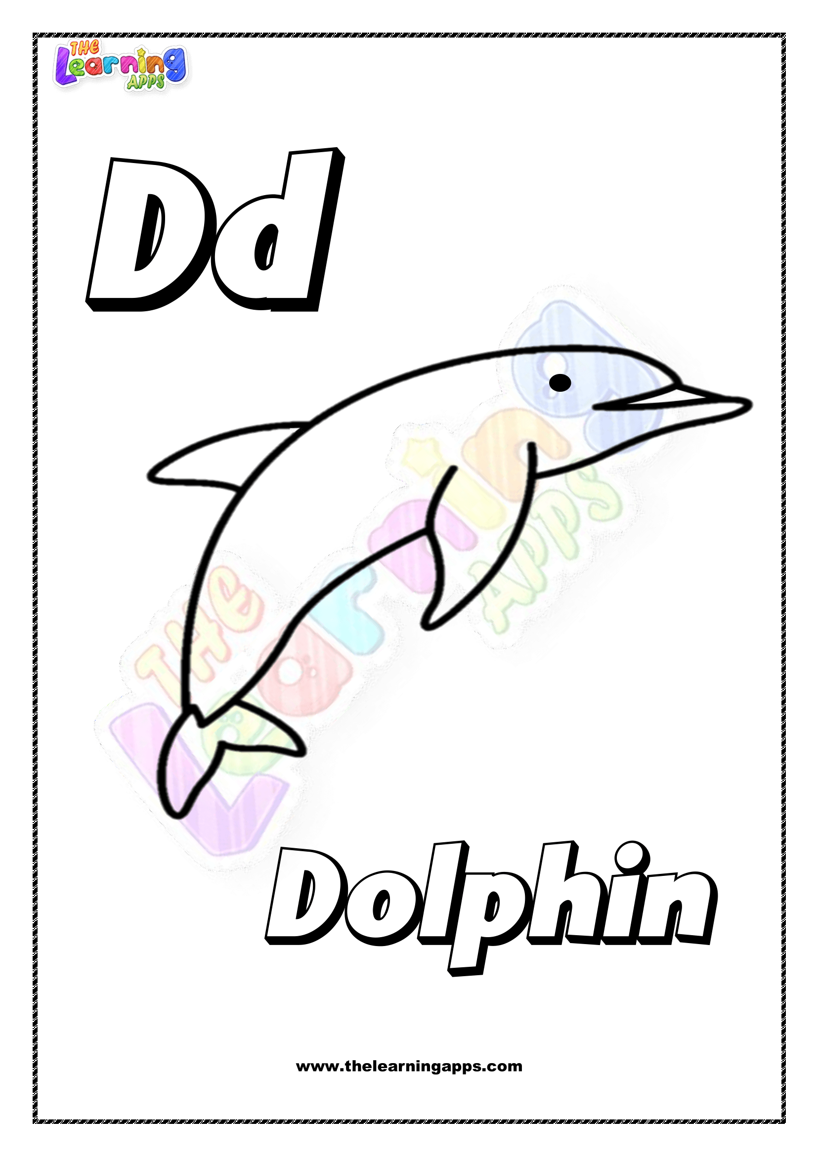 Animal D Printable For Kids - Worksheet