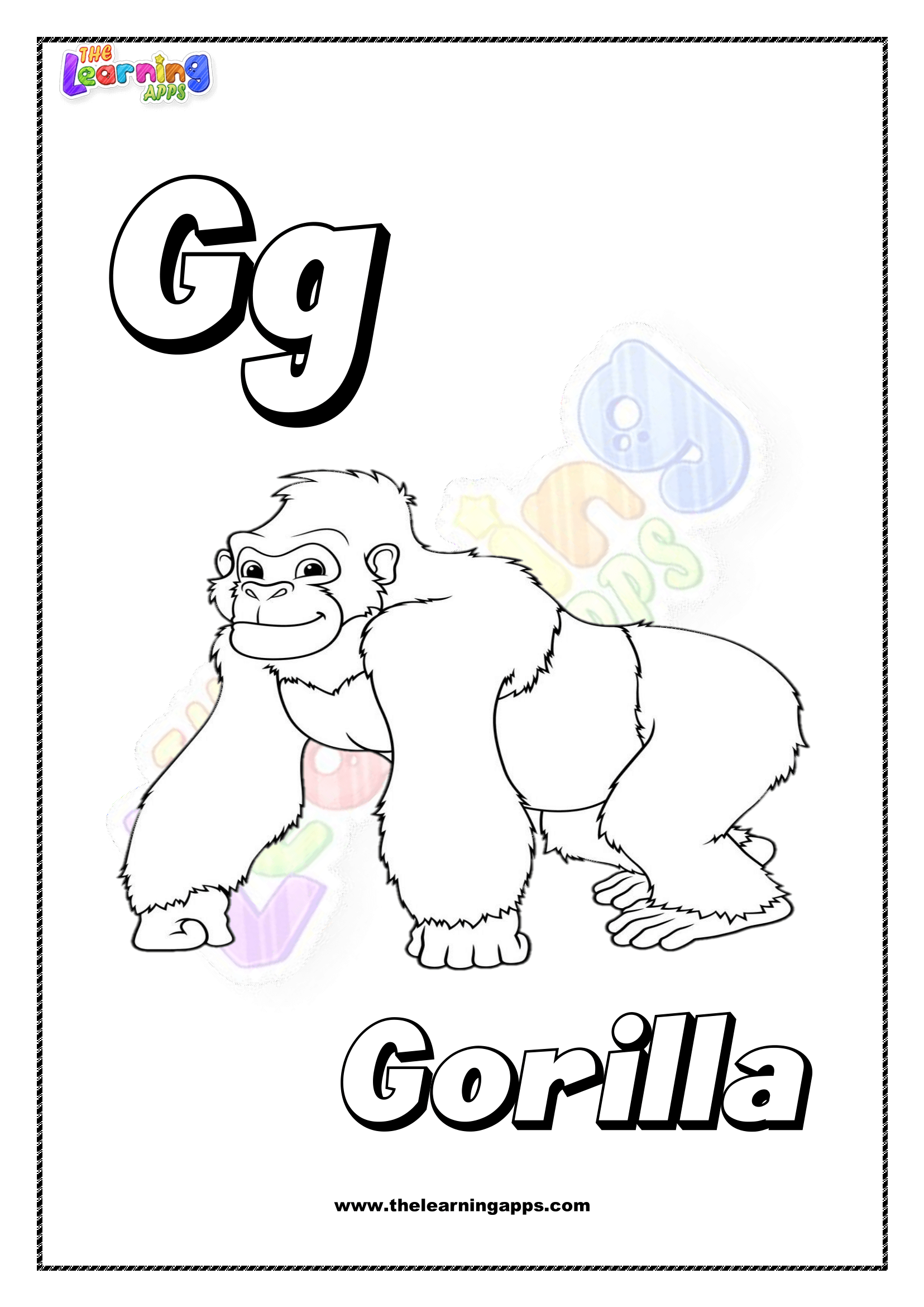 Animal G Printable For Kids - Worksheet