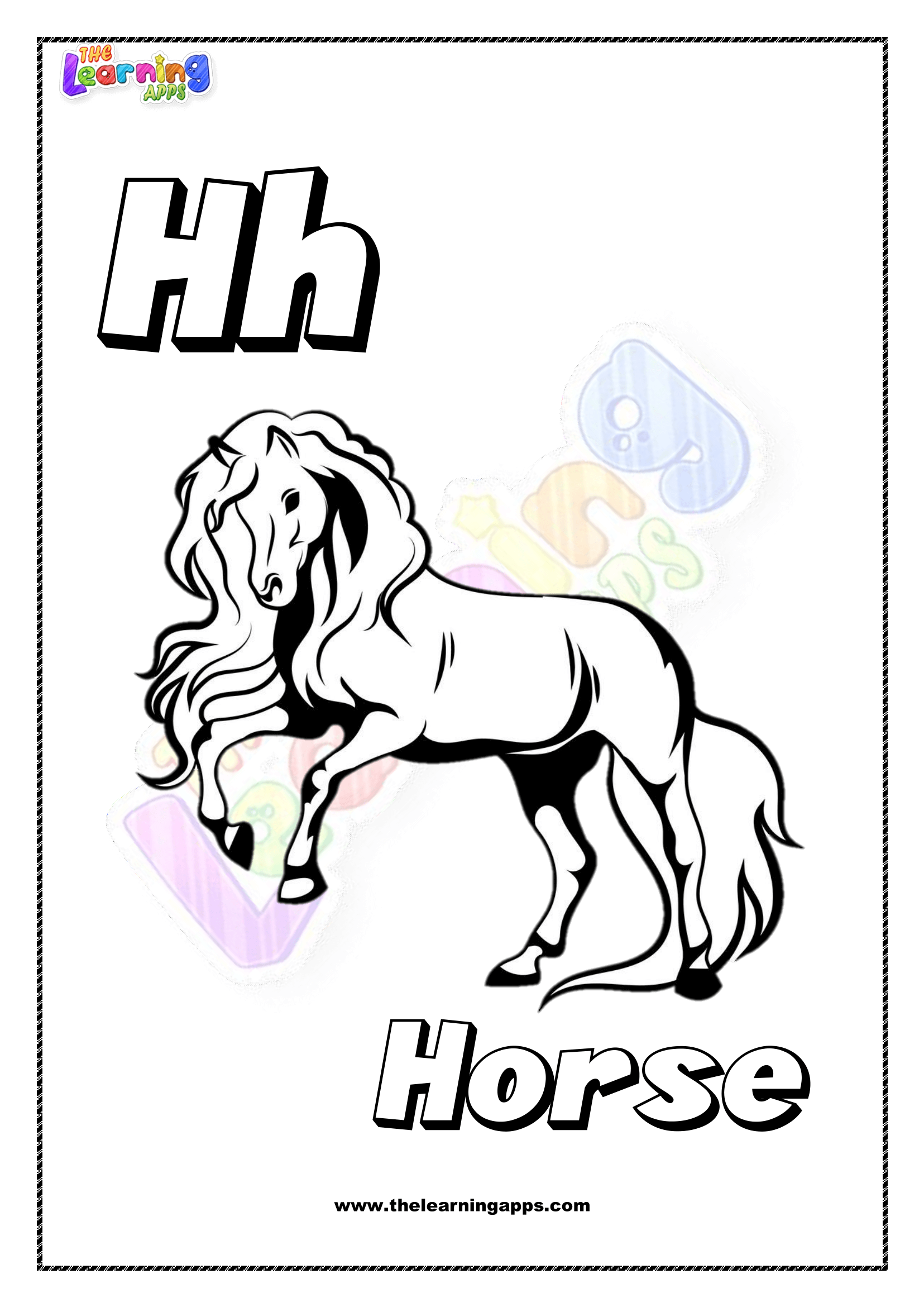 Animal H Printable For Kids - Worksheet