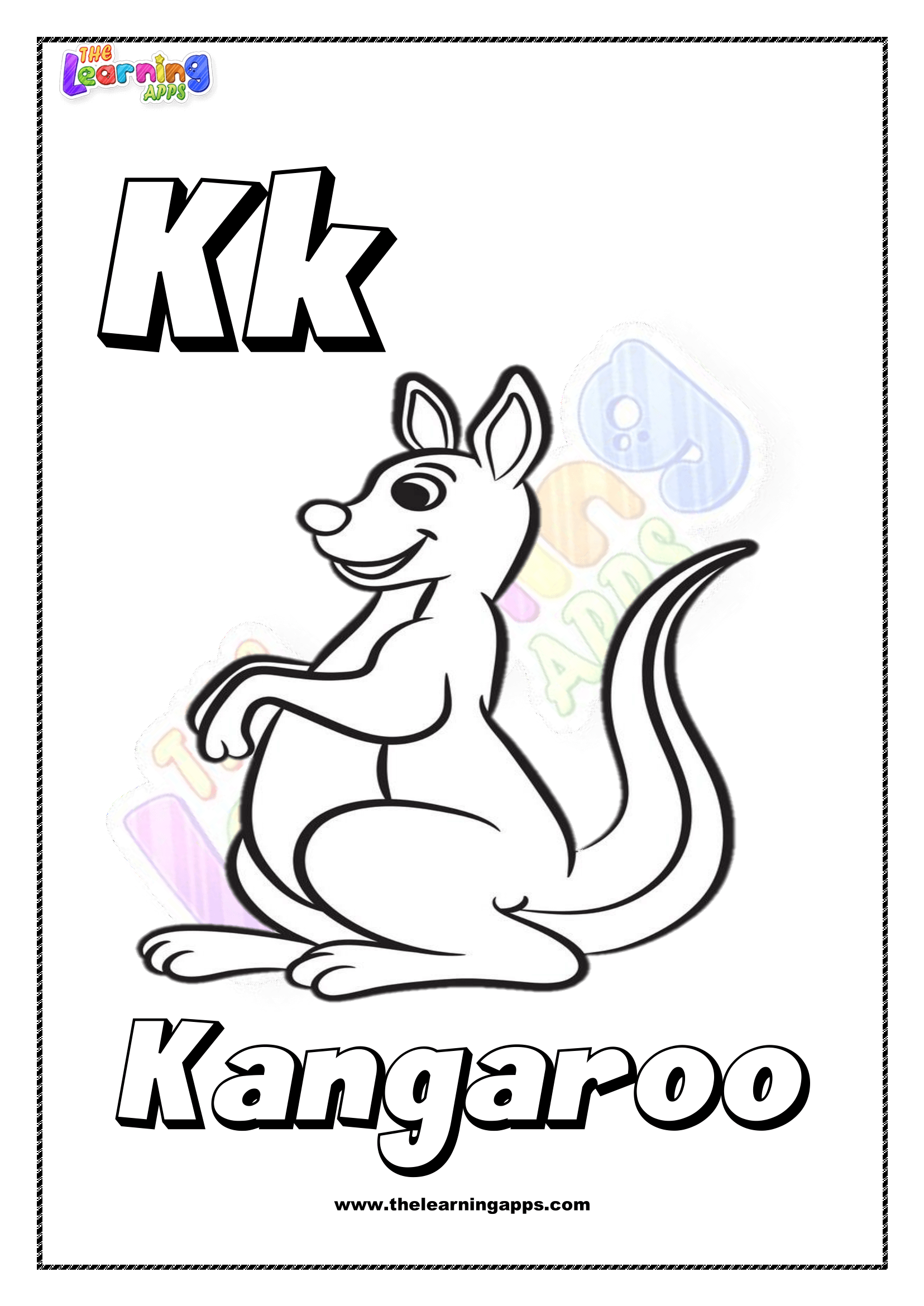 Animal K Printable For Kids - Worksheet