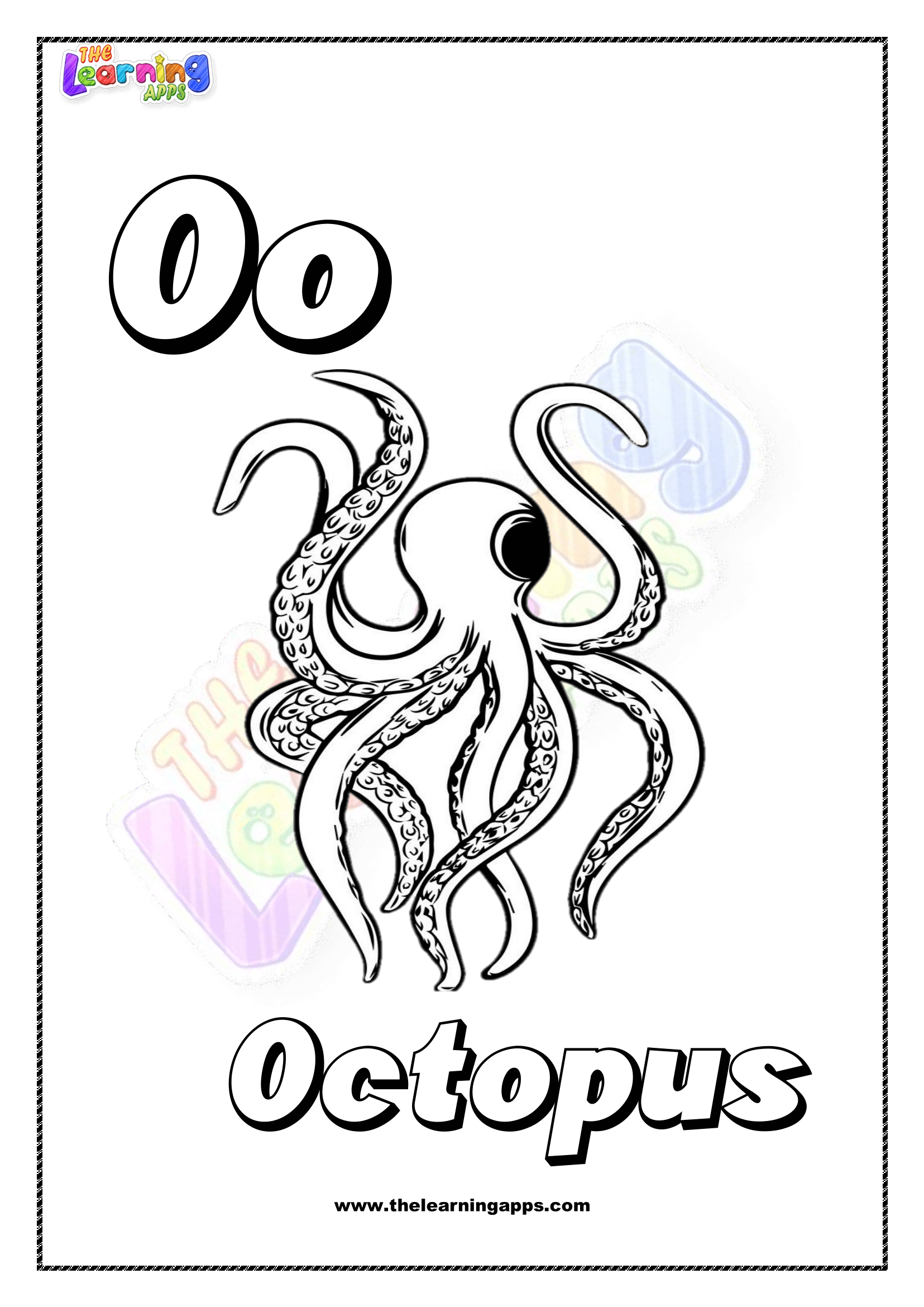 Animal O Printable For Kids - Worksheet