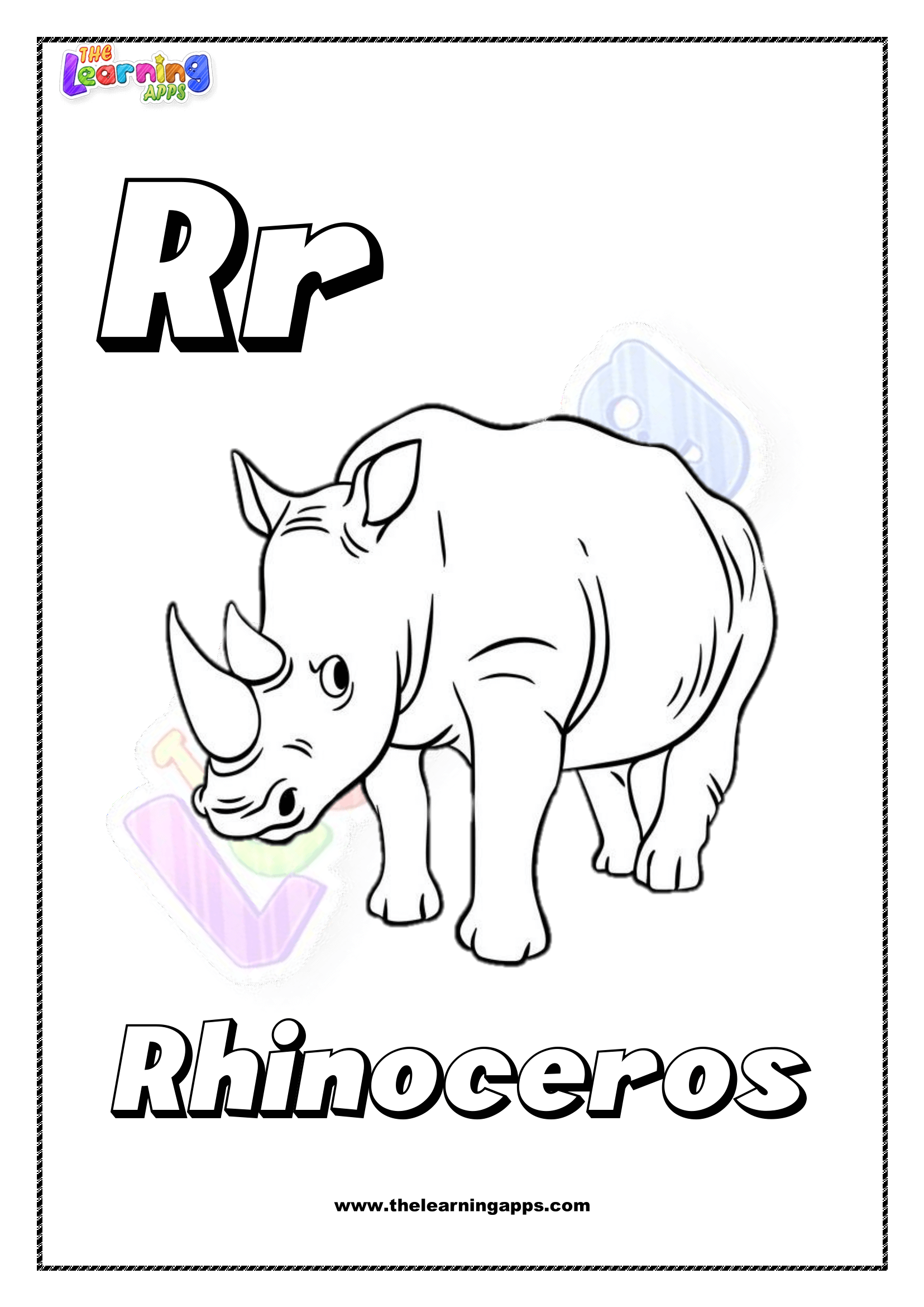 Animal R Printable For Kids - Worksheet