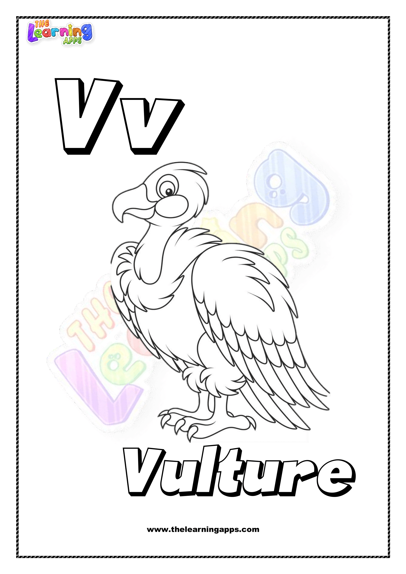 Animal V Printable For Kids - Worksheet