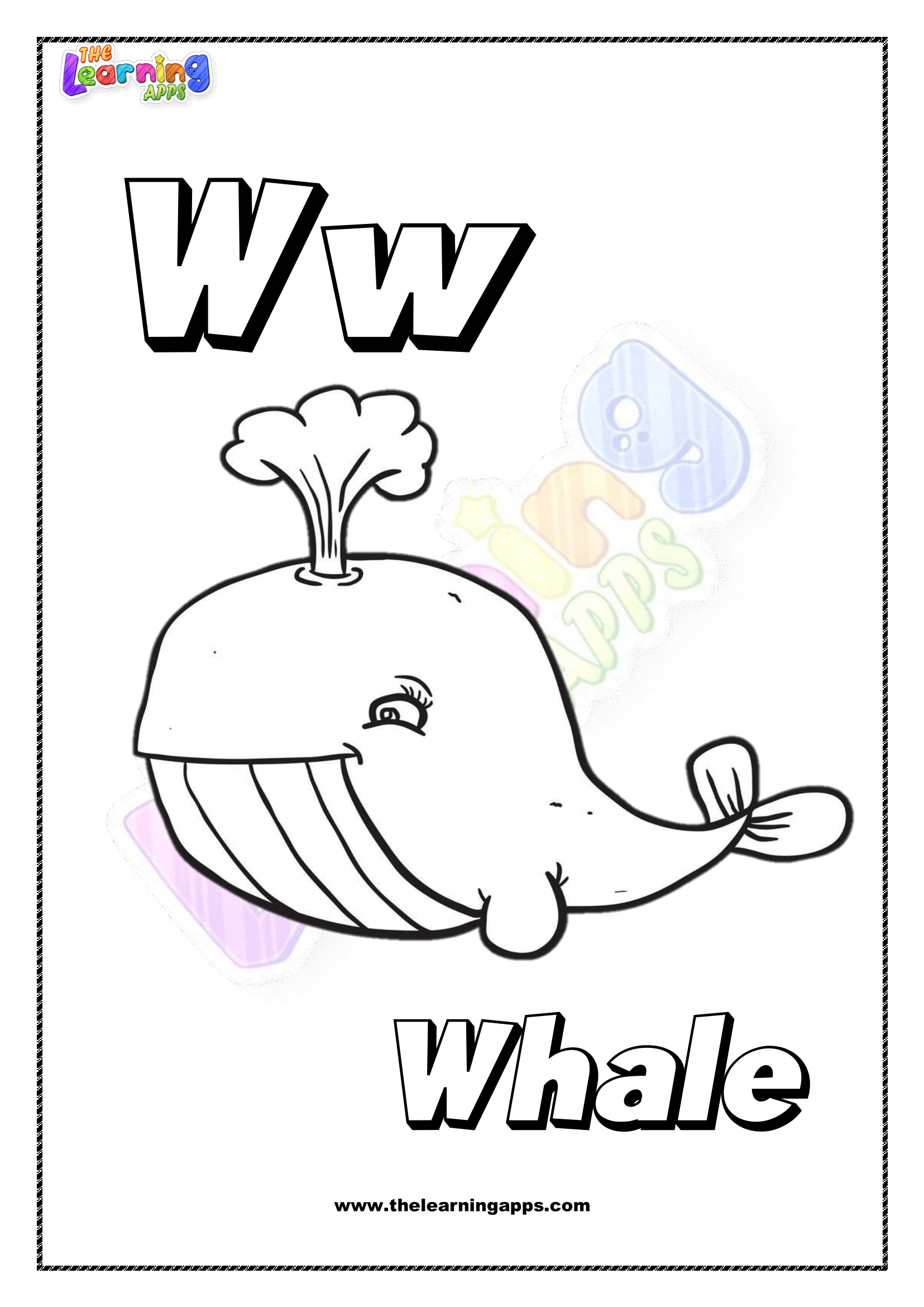 Animal W Printable For Kids - Worksheet