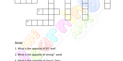 Crossword Puzzles for Grade 3 - Activity 3