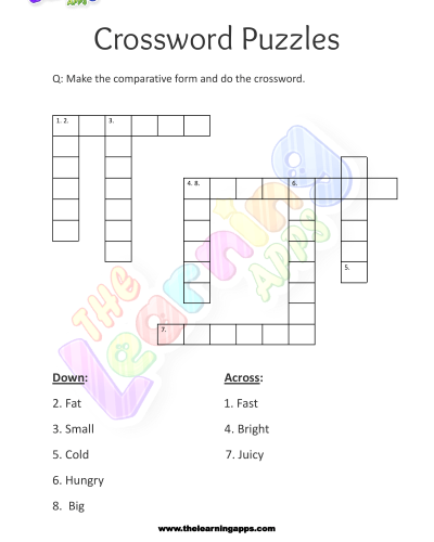 Crossword Puzzles for Grade 3 - Activity 7