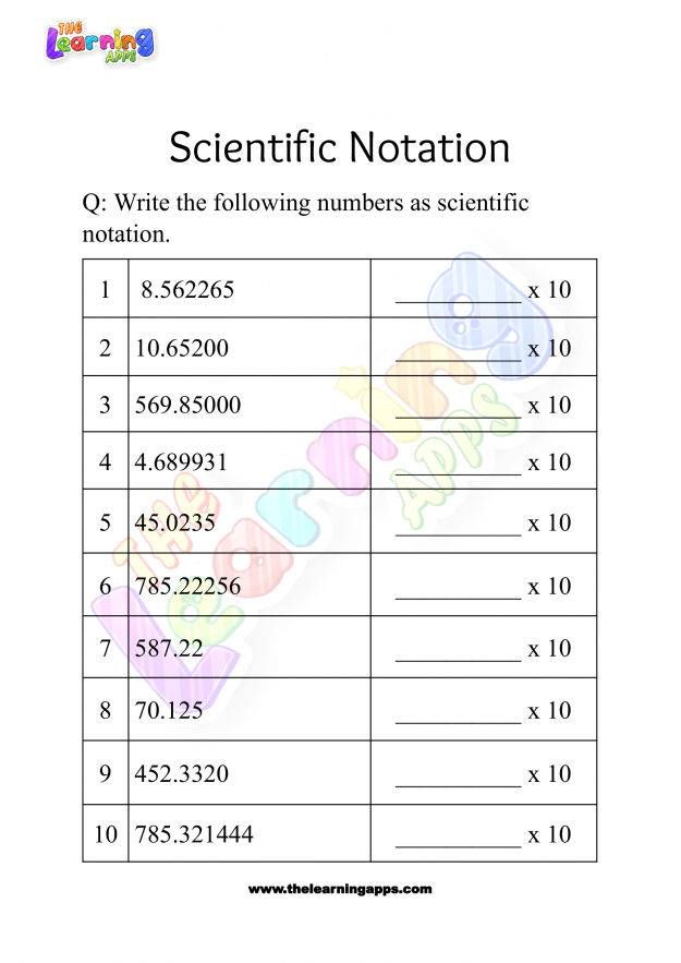 scientific notation worksheet grade 3-07