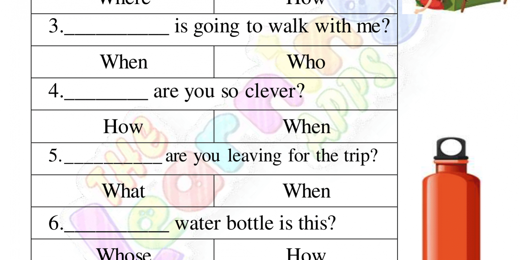 প্রশ্ন-শব্দ-ওয়ার্কশীট-ক্রিয়াকলাপ-10