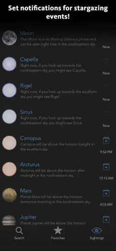 Captura de pantalla de l'aplicació SkyView Lite per a nens