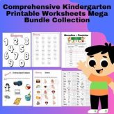 Mega Kindergarten Practice Worksheet Bundle of English, Math, Science Activities