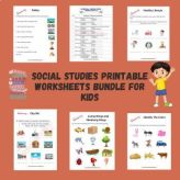 Social Studies Grade 1 Printable Worksheet Bundle