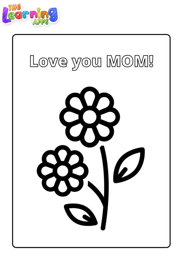Mother's coloring pages for kids - Thelearningapps