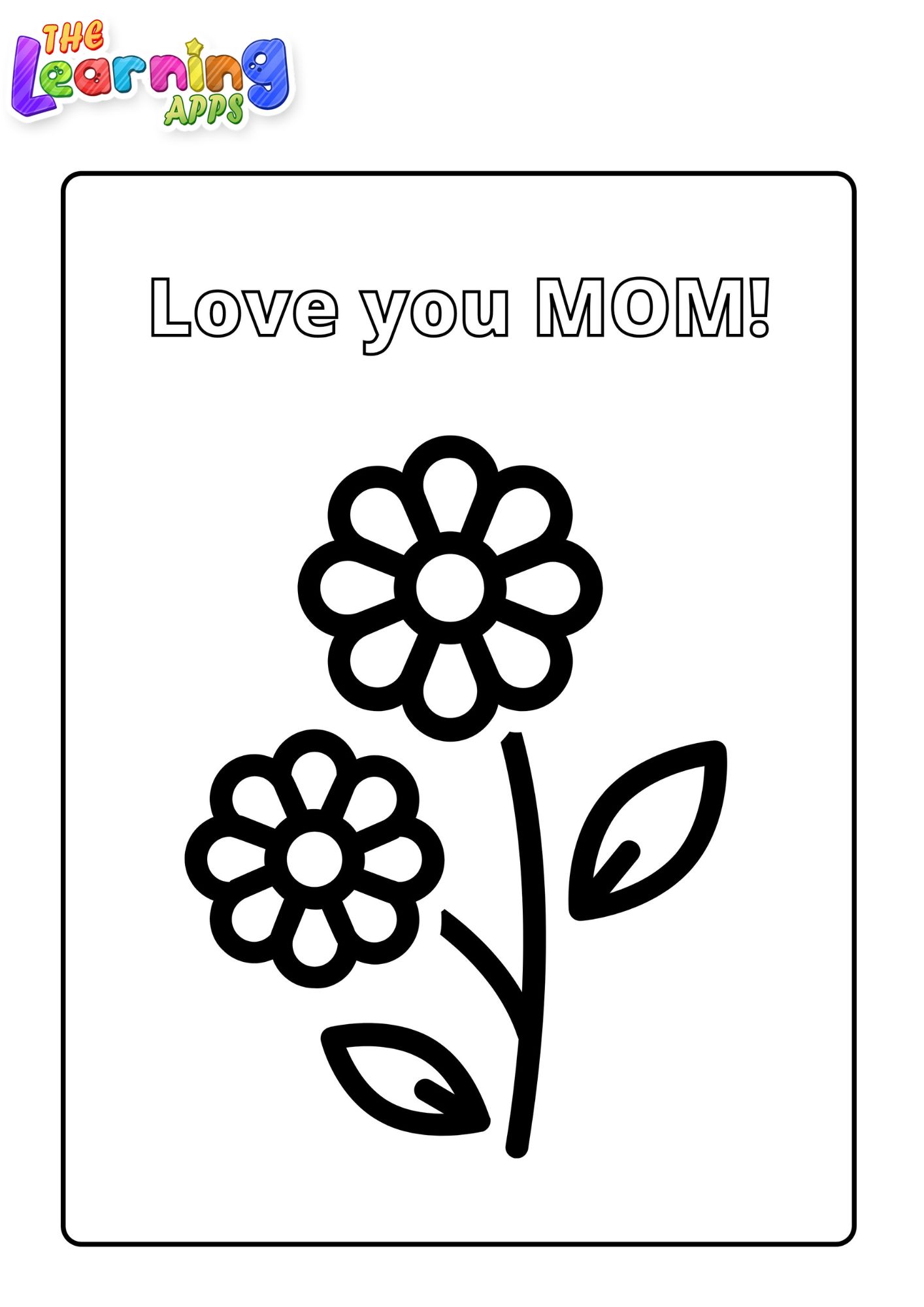 Mothers Day Worksheet - 1 Mother's coloring pages for kids - Thelearningapps