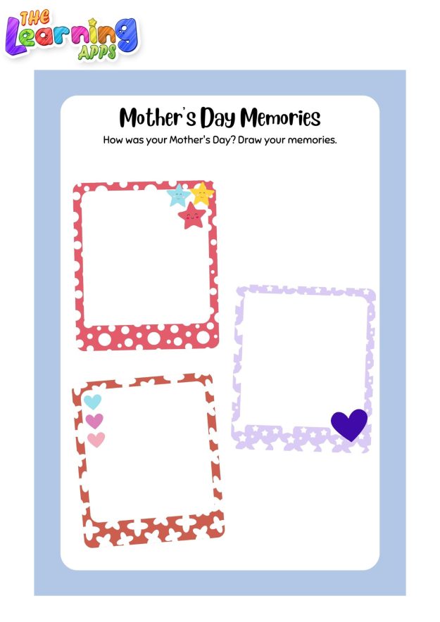 Mother's coloring pages for kids - Thelearningapps