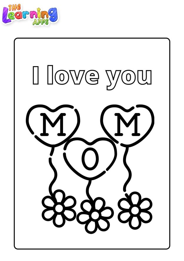 Mother's coloring pages for kids - Thelearningapps