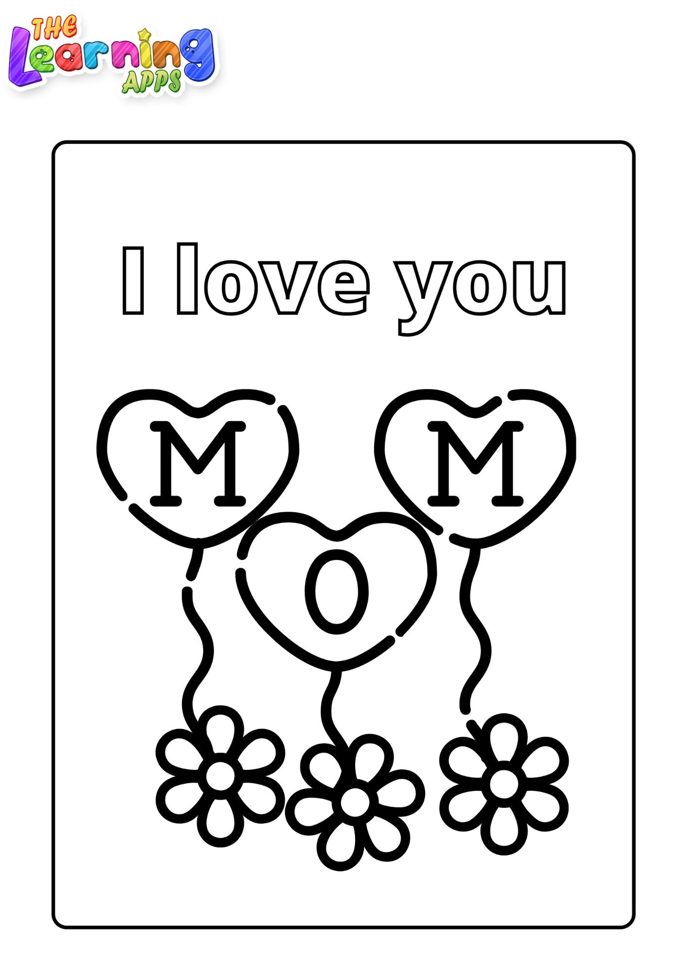 Mothers Day Worksheet - 2 Mother's coloring pages for kids - Thelearningapps