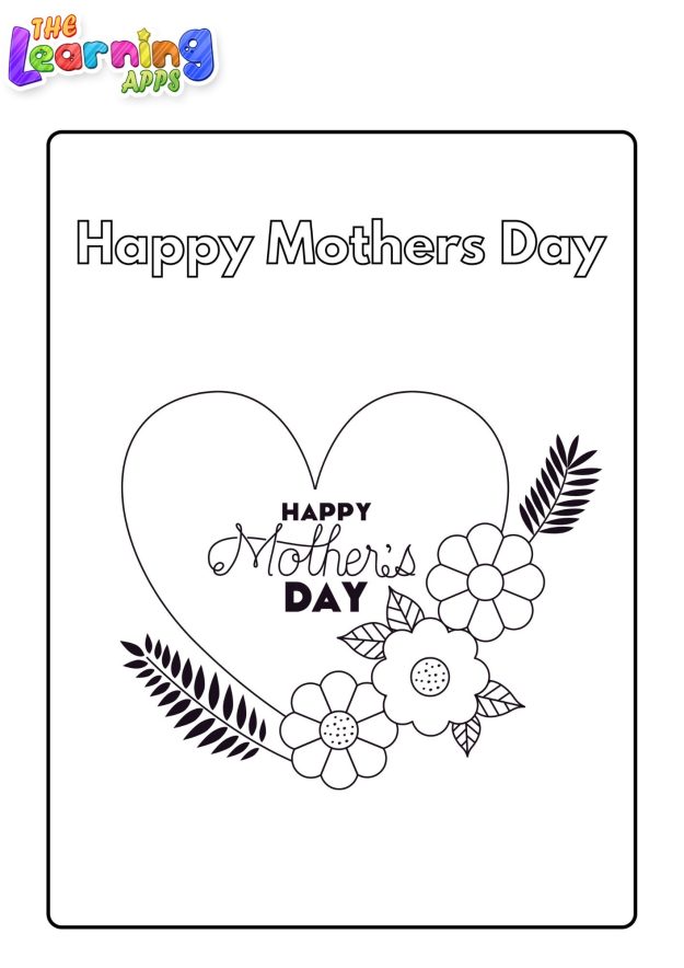 Mother's coloring pages for kids - Thelearningapps
