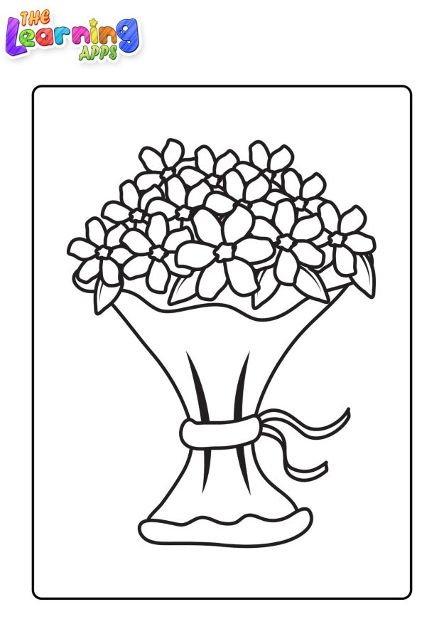 Mother's coloring pages for kids - Thelearningapps