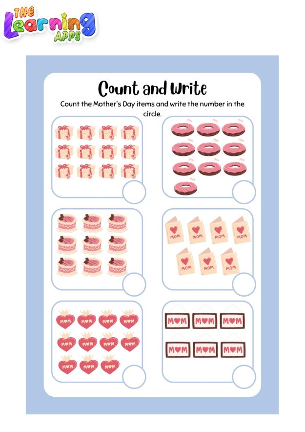 Mother's coloring pages for kids - Thelearningapps