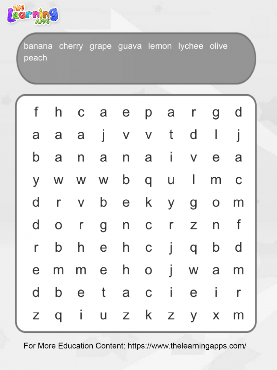 free fruit word search printable for kids