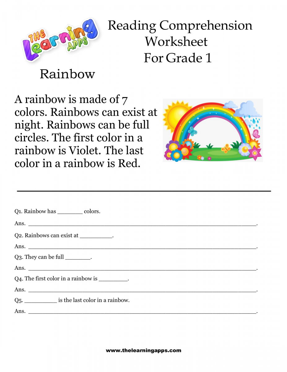 English Comprehension Worksheets Grade 9 Grade Reading Comprehension Worksheets Printable Free