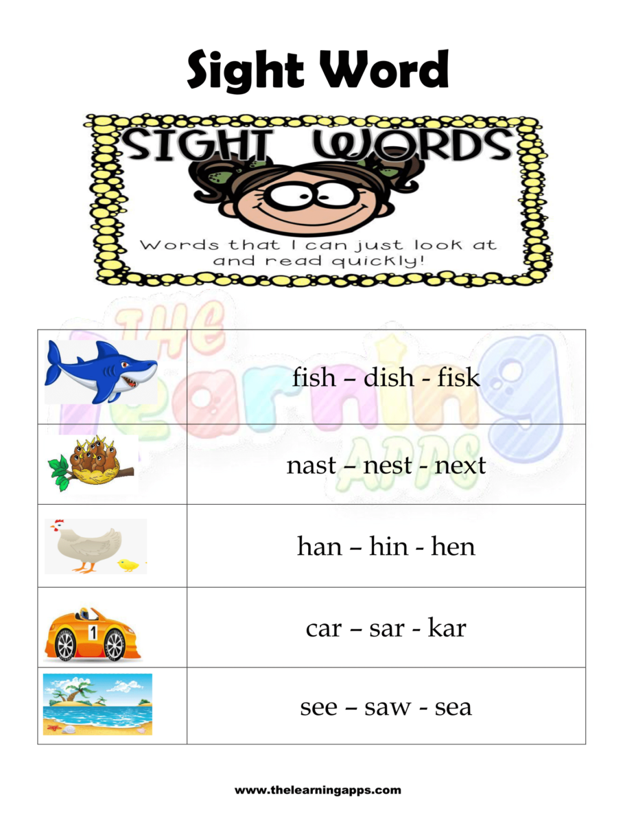 free sight word worksheets and printables for kids