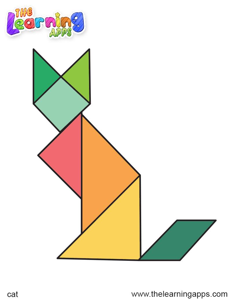 Free Tangram Animal Printables - Cat (1) 