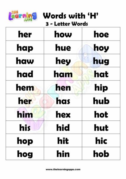 3 LETTER WORD STARTING WITH H