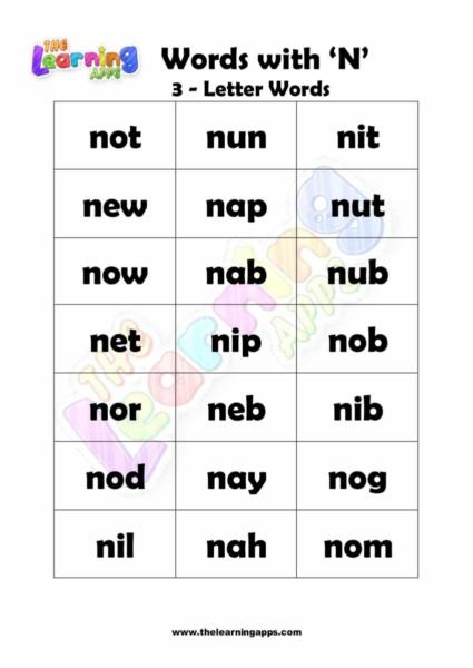 3 LETTER WORD STARTING WITH N