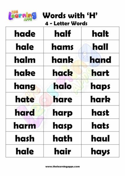4 LETTER WORD STARTING WITH H