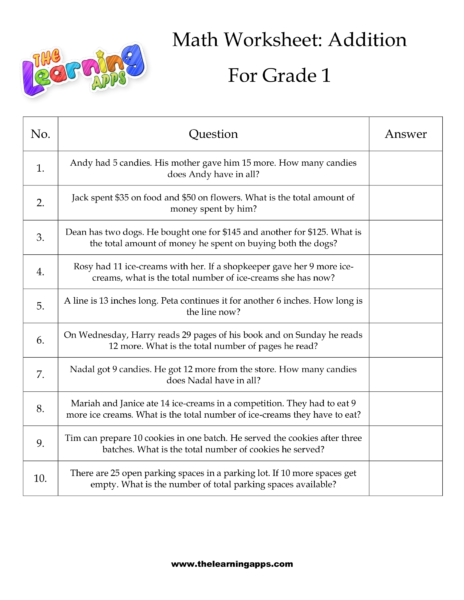 Addition Word Problem Worksheet 11