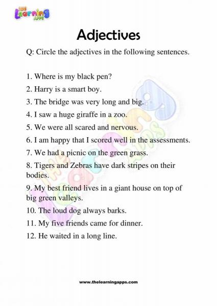 Adjectives - Grade 3 - Activity 5