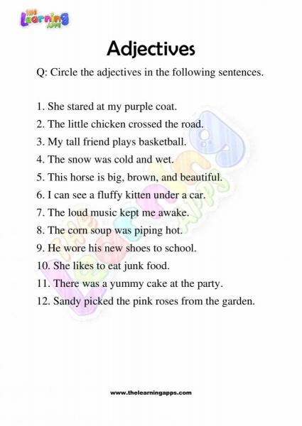 Adjectives - Grade 3 - Activity 6