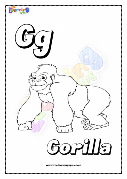Животное G для печати для детей - рабочий лист