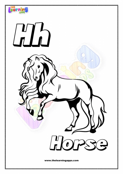 Animal H Printable for Kids - Worksheet