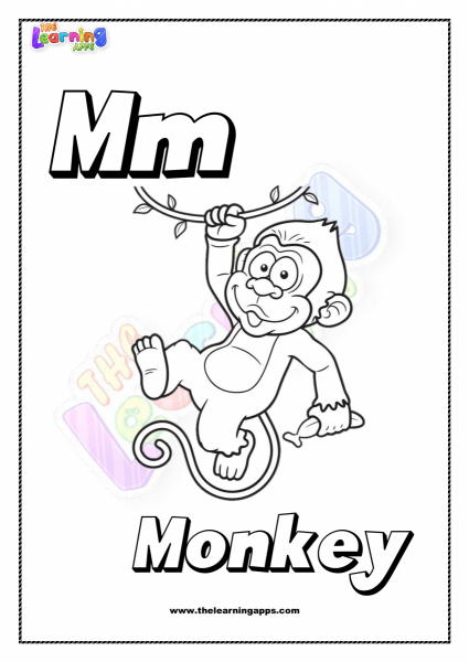 Животное М для печати для детей - рабочий лист