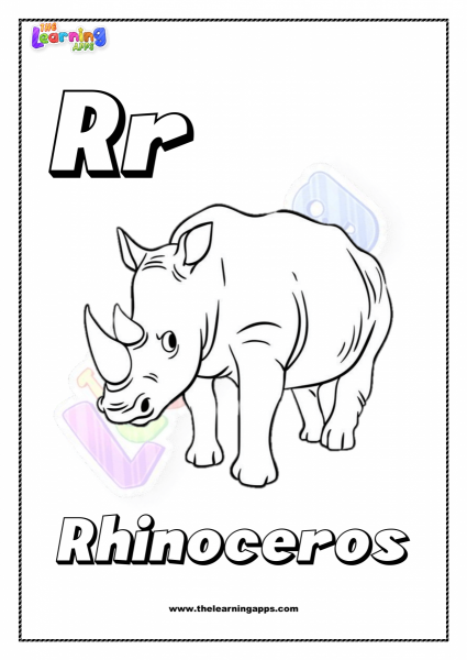 Животное R для печати для детей - рабочий лист